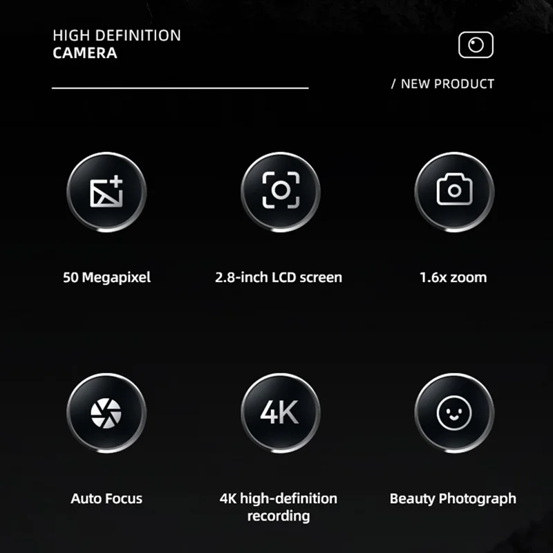 M06 2.8 Inch Digital Camera HD Video Recorder 16X Zoom Retro CCD Camera with 64G TF Card + Card Reader - Silver