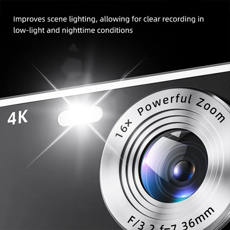 M06 2.8 Inch Digital Camera HD Video Recorder 16X Zoom Retro CCD Camera with 64G TF Card + Card Reader - Silver