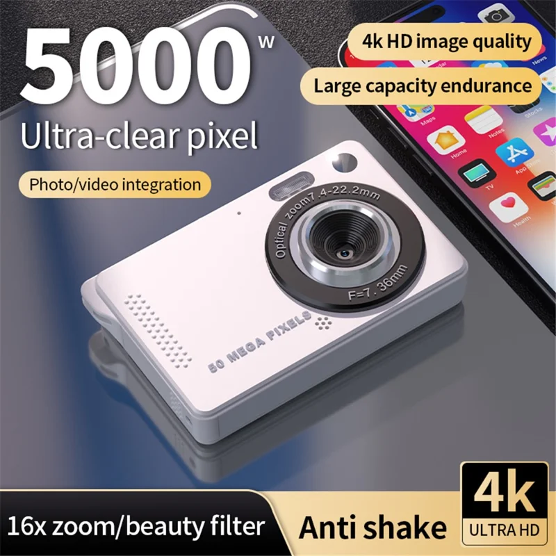 M08 2.8 Inch Compact CCD Digital Camera Auto Focus 1080P Video Recorder without TF Card - Silver