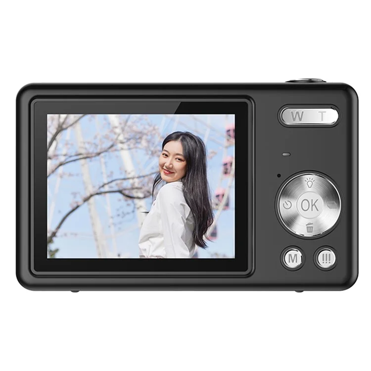 Câmera digital Q12 de 2,4 polegadas HD com gravação de vídeo 4K, câmera CCD para estudantes, sem cartão TF - Preta