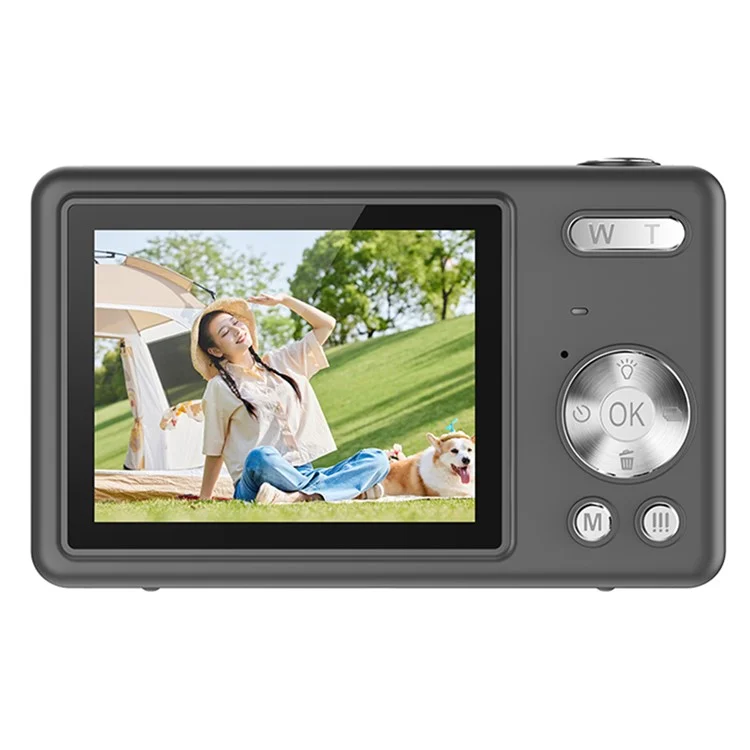 Q12 2.4 Inch HD Digital Camera 4K Video Recording Students CCD Camera without TF Card - Grey