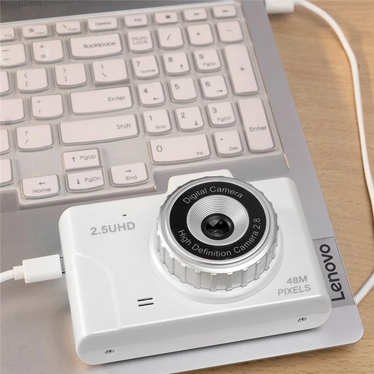 H8S 2.8 Inch Digital Camera HD Dual Lens Video Recording CCD Camera with 64G TF Card + Card Reader - Blue