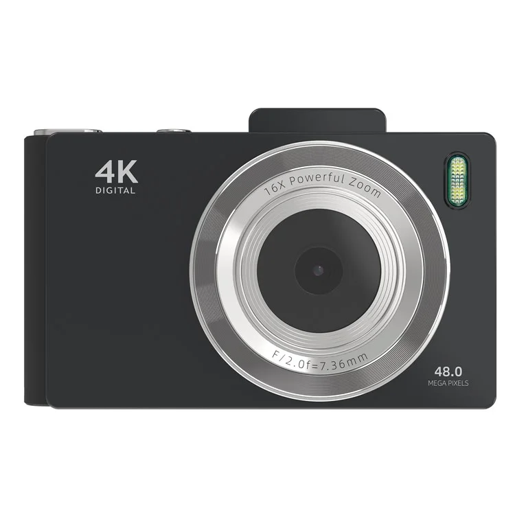 H18 2.8 Inch IPS HD Digital Camera Dual Lens Entry Level CCD Camera with Built-In Flash - Black