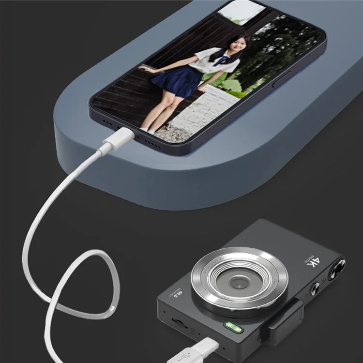 H18 2.8 Inch IPS HD Digital Camera Dual Lens Entry Level CCD Camera with Built-In Flash - Black
