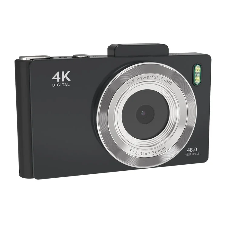 H18 2.8 Inch IPS HD Digital Camera Dual Lens Entry Level CCD Camera with Built-In Flash - Black