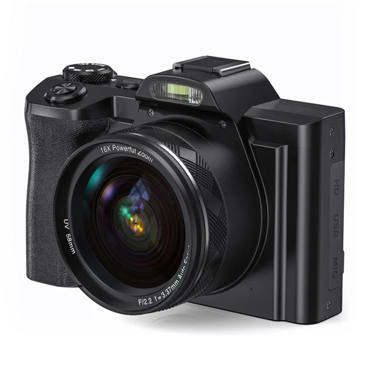 DC-201S 3.5 Inch IPS Screen 5K Digital Camera 6 Axis Anti Shaking Camcorder 16x Digital Zoom Video Recorder - US Plug