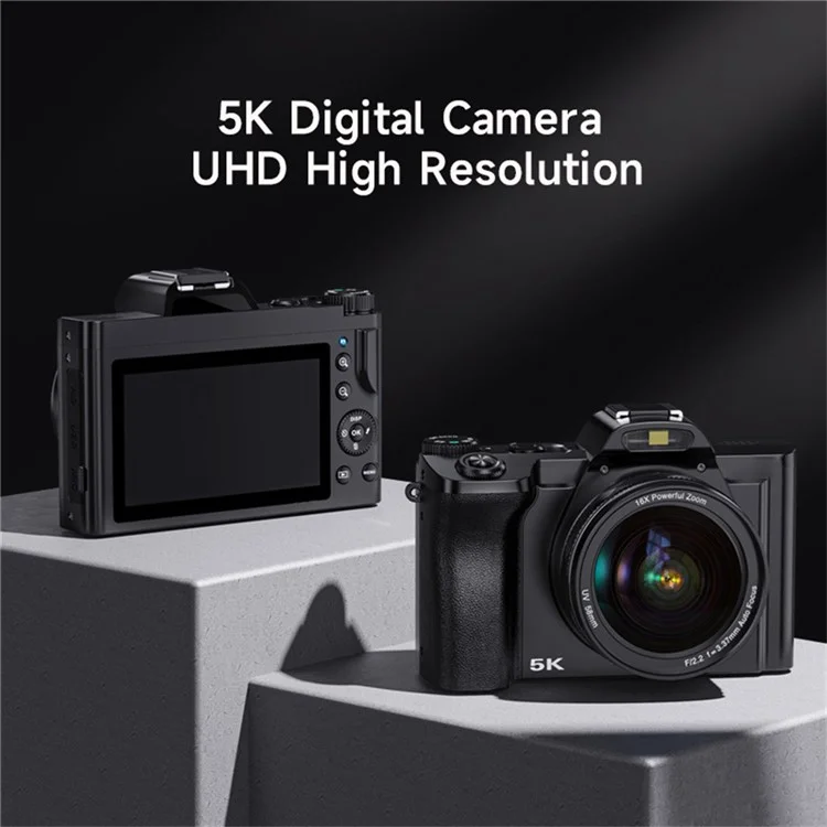 DC-201S 3.5 Inch IPS Screen 5K Digital Camera 6 Axis Anti Shaking Camcorder 16x Digital Zoom Video Recorder - US Plug
