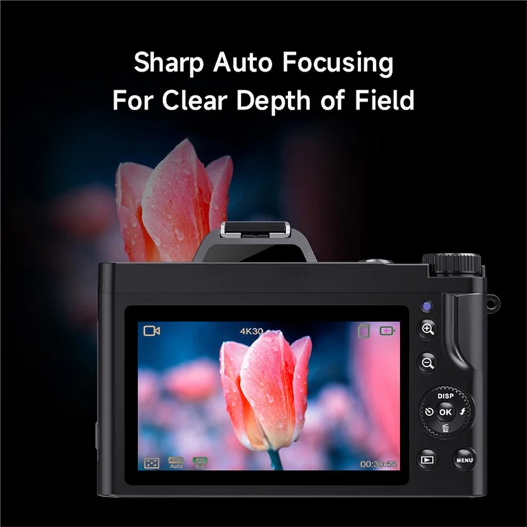 DC-201S 3.5 Inch IPS Screen 5K Digital Camera 6 Axis Anti Shaking Camcorder 16x Digital Zoom Video Recorder - US Plug