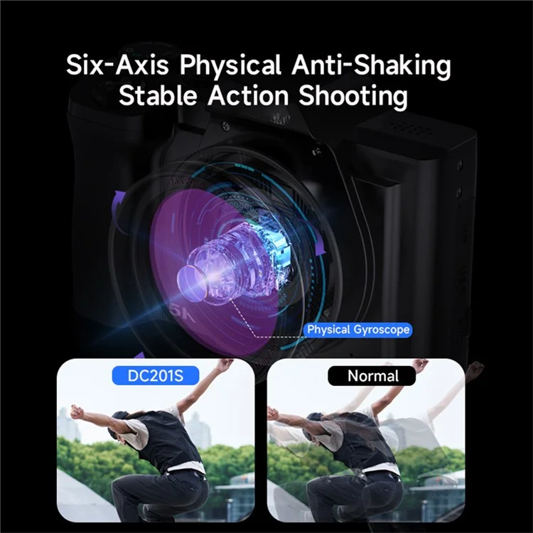 DC-201S 3.5 Inch IPS Screen 5K Digital Camera 6 Axis Anti Shaking Camcorder 16x Digital Zoom Video Recorder - US Plug