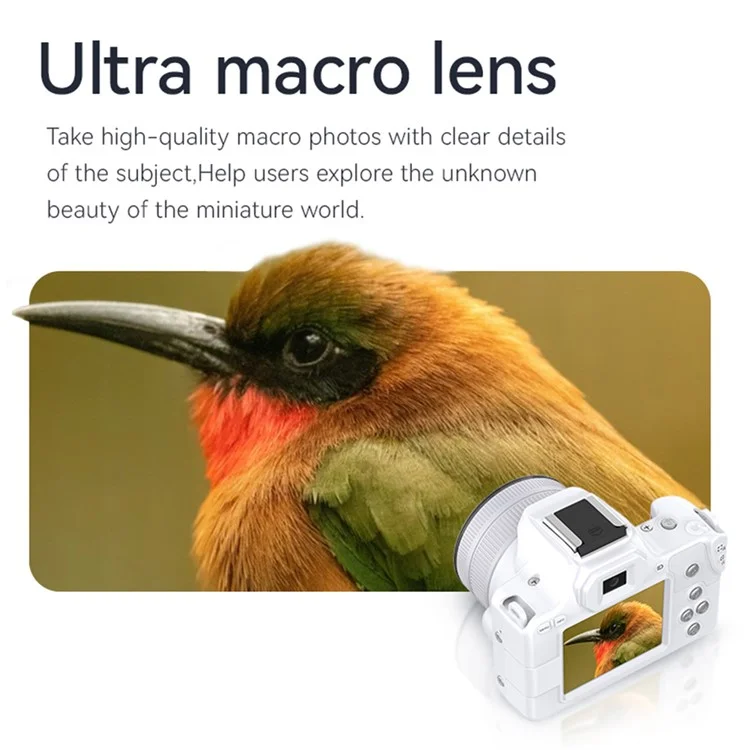 D11 Mini Digital Camera HD Video Recording DSLR Camera 48MP MAX with 8G Memory Card - White