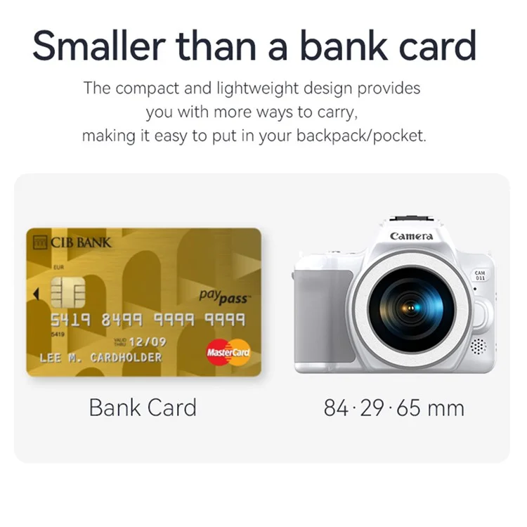 D11 Mini Digital Camera HD Video Recording DSLR Camera 48MP MAX with 8G Memory Card - White