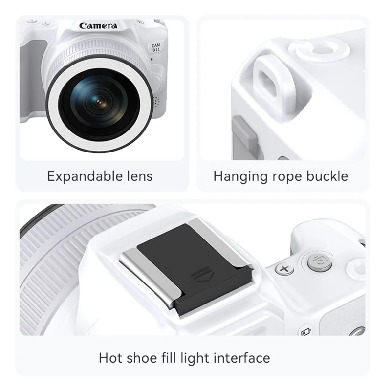 D11 Mini Digital Camera HD Video Recording DSLR Camera 48MP MAX with 64G Memory Card - Black
