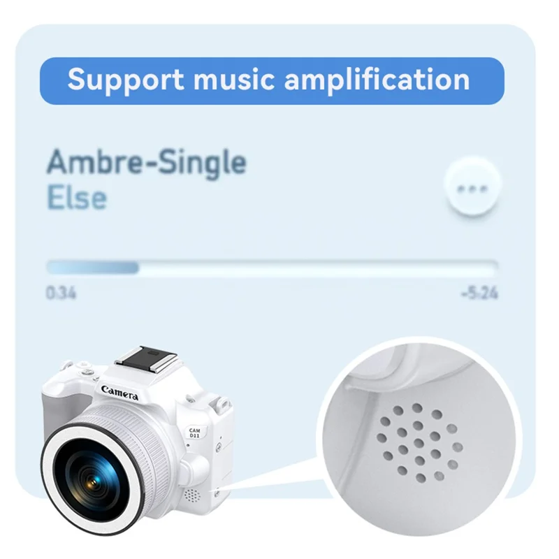 D11 Mini Digital Camera HD Video Recording DSLR Camera 48MP MAX with 64G Memory Card - Black