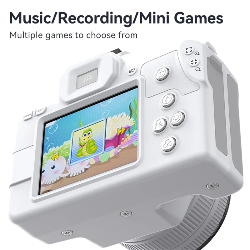 D11 Mini Digital Camera HD Video Recording DSLR Camera 48MP MAX with 64G Memory Card - Black
