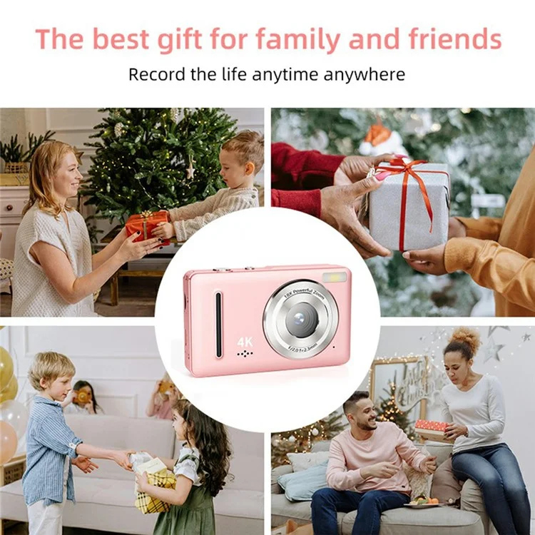 FC002 2.4 Inch IPS Screen 64MP Auto Focus Digital Camera 18X Zoom CCD Video Camera - White