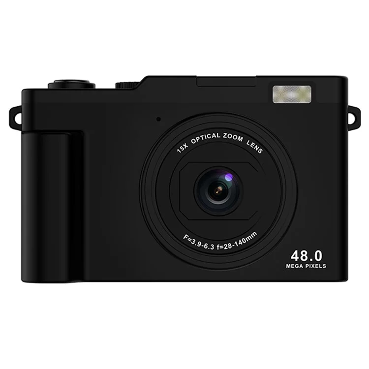H03 2.4 Inch HD Digital Camera 15X Zoom Dual Lens Video Recorder Retro CCD with  WiFi Transfer - Black