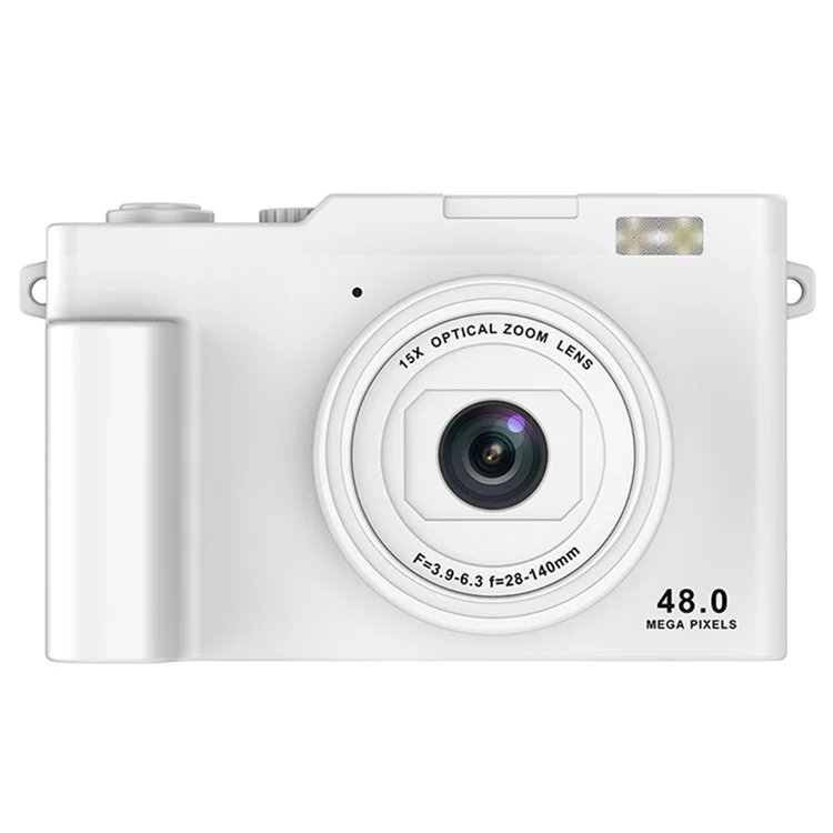 H03 2.4 Inch HD Digital Camera 15X Zoom Dual Lens Video Recorder Retro CCD with  WiFi Transfer - White
