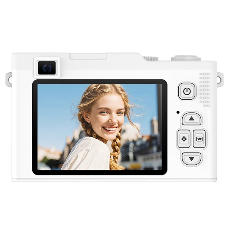 H03 2.4 Inch HD Digital Camera 15X Zoom Dual Lens Video Recorder Retro CCD with  WiFi Transfer - White