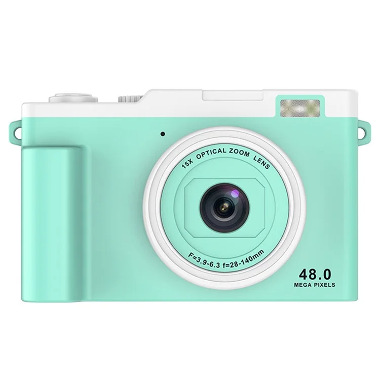 Appareil Photo Numérique HD H03 de 2,4 Pouces avec Zoom 15X, Double Objectif, Enregistrement Vidéo, Capteur CCD Rétro et Transfert WiFi - Vert