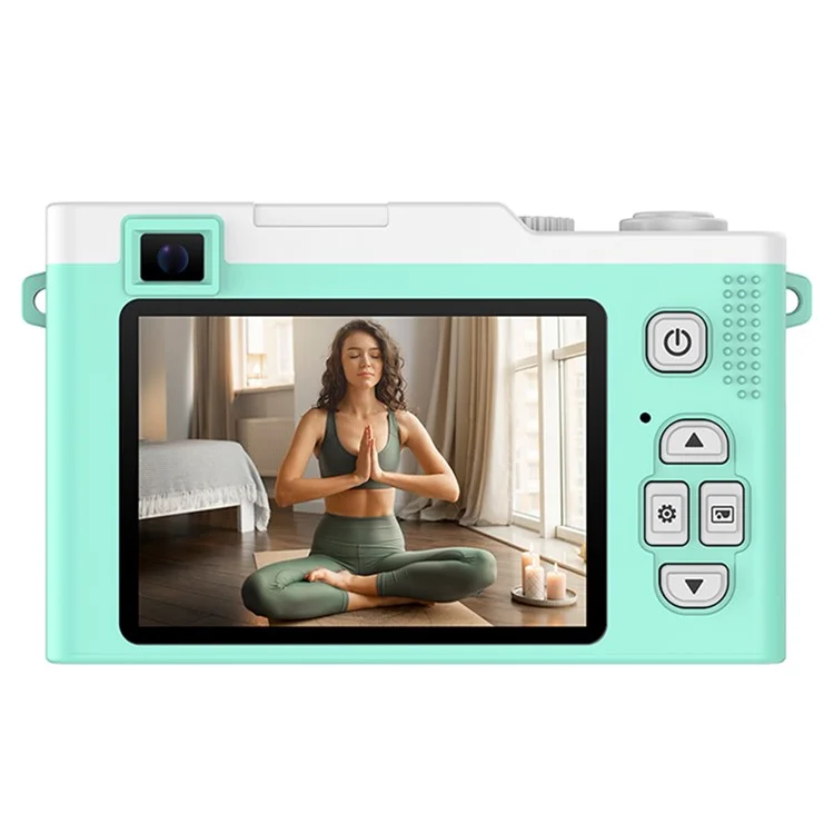 Appareil Photo Numérique HD H03 de 2,4 Pouces avec Zoom 15X, Double Objectif, Enregistrement Vidéo, Capteur CCD Rétro et Transfert WiFi - Vert