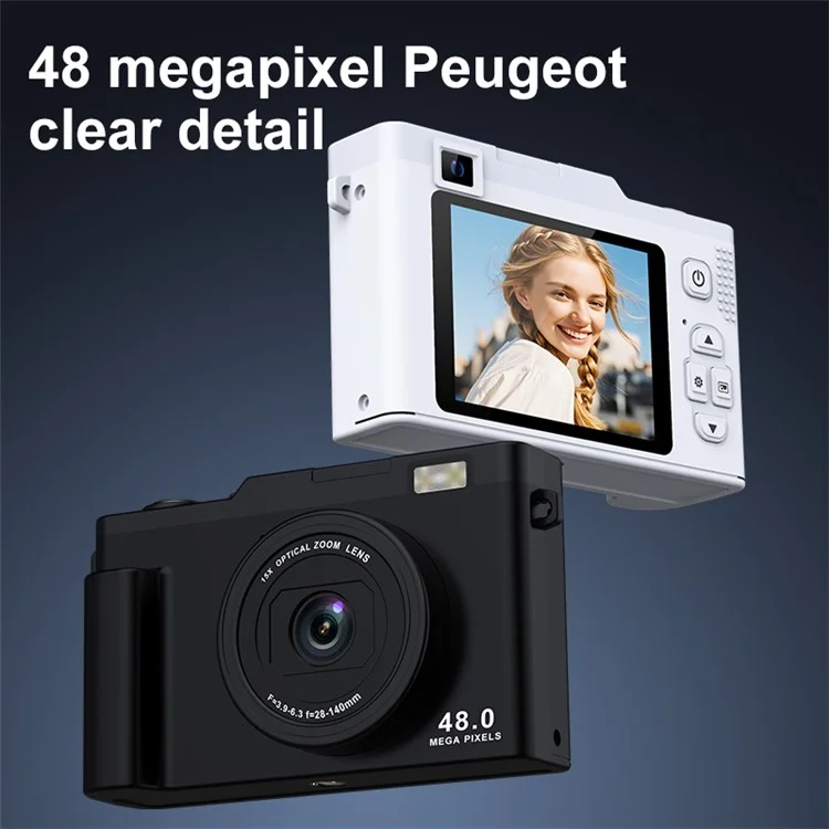 Appareil Photo Numérique HD H03 de 2,4 Pouces avec Zoom 15X, Double Objectif, Enregistrement Vidéo, Capteur CCD Rétro et Transfert WiFi - Vert
