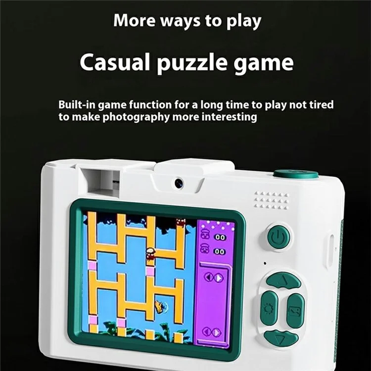 M16 2.4 Inch Screen HD Dual Lens Digital Camera 16X Zoom Retro CCD Camcorder with LED Flash - Green