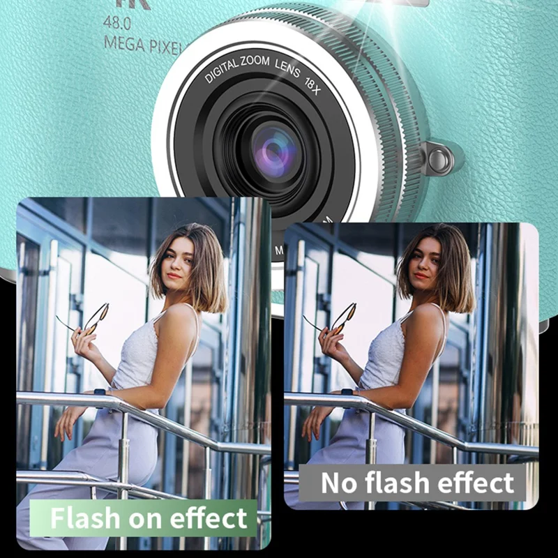 LK007 2.4 Inch Flip Screen High Definition Digital Camera 8X Zoom Auto Focus CCD Camcorder - Black