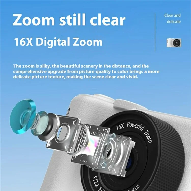 H8 3 Zoll Klappbildschirm 48MP CCD Digitalkamera 16X Digitalzoom 4K Videorekorder mit 64 GB TF-Karte + Kartenleser