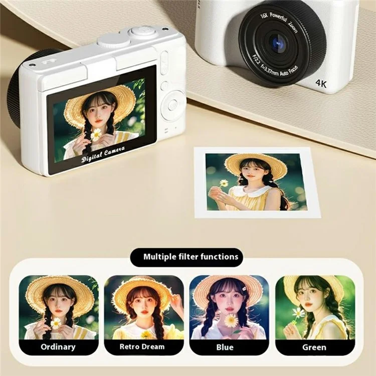 H8 3 Zoll Klappbildschirm 48MP CCD Digitalkamera 16X Digitalzoom 4K Videorekorder mit 64 GB TF-Karte + Kartenleser