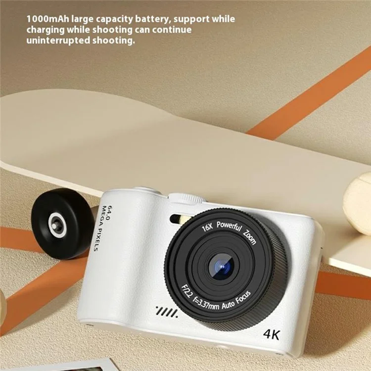 H8 3 Zoll Klappbildschirm 48MP CCD Digitalkamera 16X Digitalzoom 4K Videorekorder mit 64 GB TF-Karte + Kartenleser