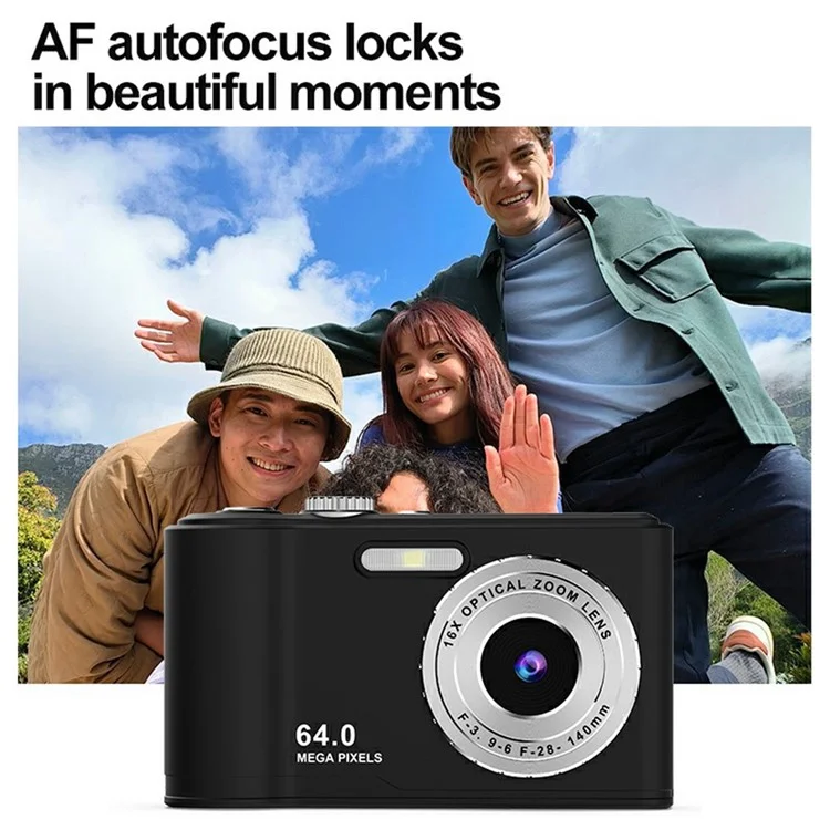 Q21 2.8 Inch IPS HD Screen Dual Lens CCD Digital Camera 16X Digital Zoom Video Recorder - Black  /  Silver