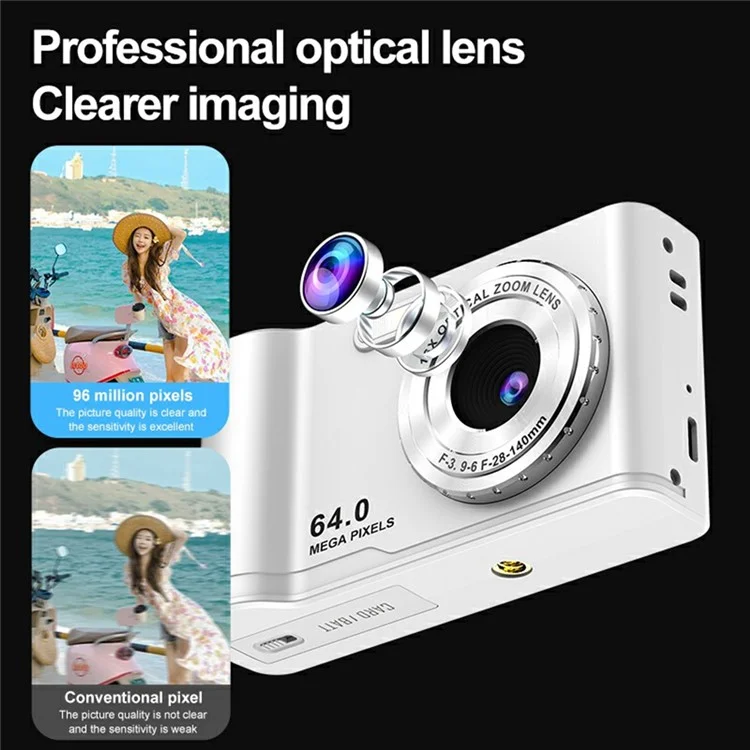 Q21 2.8 Inch IPS HD Screen Dual Lens CCD Digital Camera 16X Digital Zoom Video Recorder - Black  /  Silver