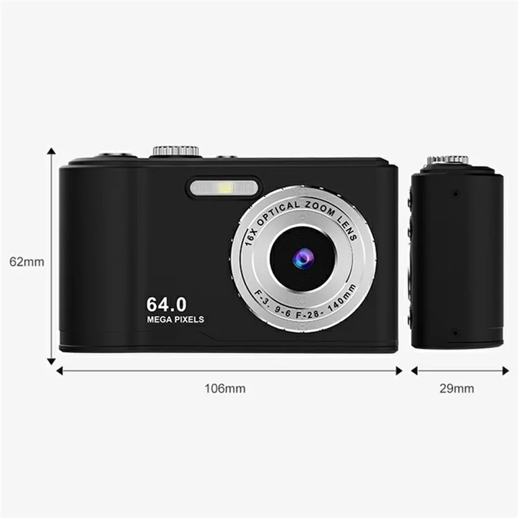 Q21 2.8 Inch IPS HD Screen Dual Lens CCD Digital Camera 16X Digital Zoom Video Recorder - Black  /  Silver