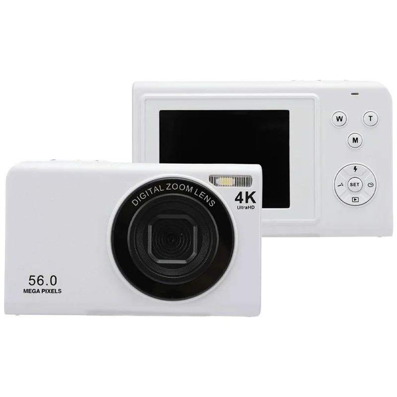 F9 2,4 Zoll HD-Bildschirm Digitalkamera 56 MP Fotos 4K Videoaufnahme 16-facher Digitalzoom Kamera - Weiß