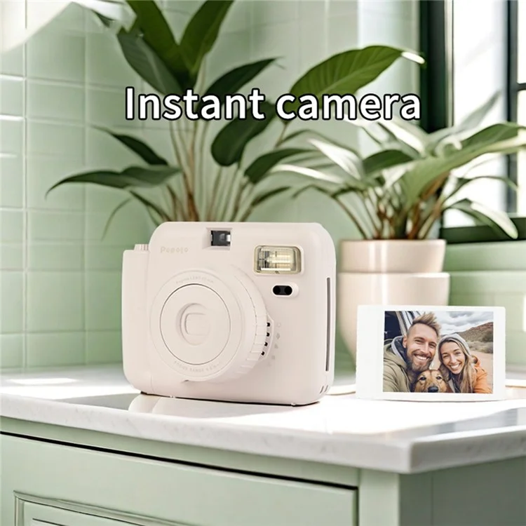 POPOTO Mini Instant Print Camera Manual Exposure Fixed Focus Retro Digital Camera (Without Photo Paper) - White