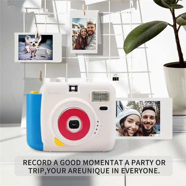 POPOTO Mini Instant Print Camera Manual Exposure Fixed Focus Retro Digital Camera (Without Photo Paper) - White