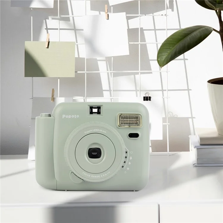 POPOTO Mini Instant Print Camera Manual Exposure Fixed Focus Retro Digital Camera (without Photo Paper) - Purple