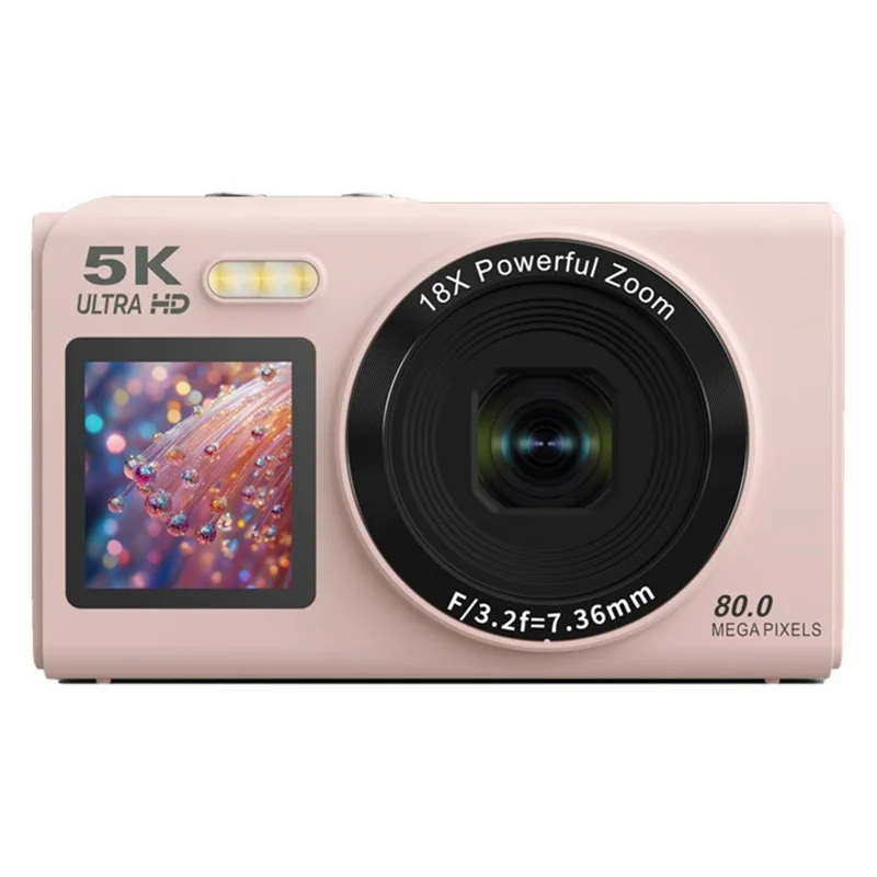 S150PRO Dual Screen Portable Digital Camera High Resolution CCD Selfie Camera for Students - Pink