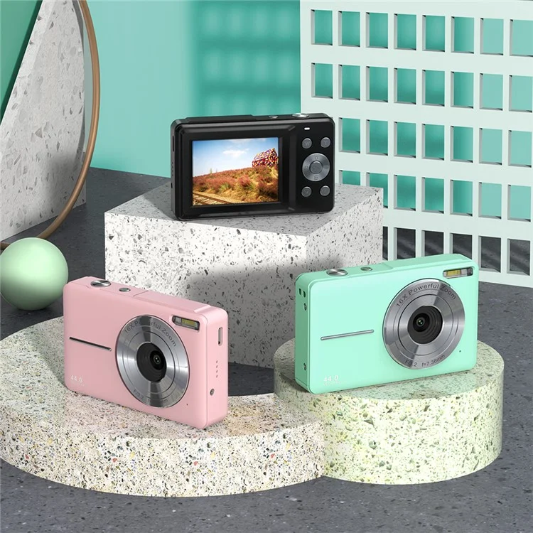 DC403L-AF 44MP 1080P HD Digital Camera Kids Professional Photography Camera with 32G Memory Card - Green