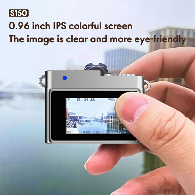 S150 Wearable Mini Camera 1080P HD Video 0.96 Inch IPS Display Necklace Pendant Retro Camera - White