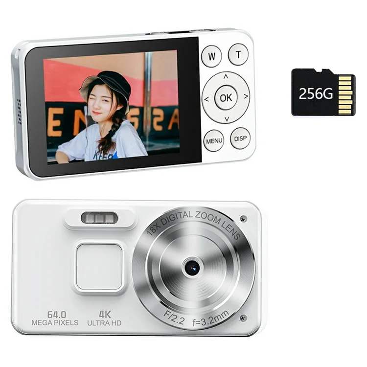 A56 Digital CCD Camera 2000W Pixel 2.8 Inch IPS Screen Photography Camera with 32GB Card