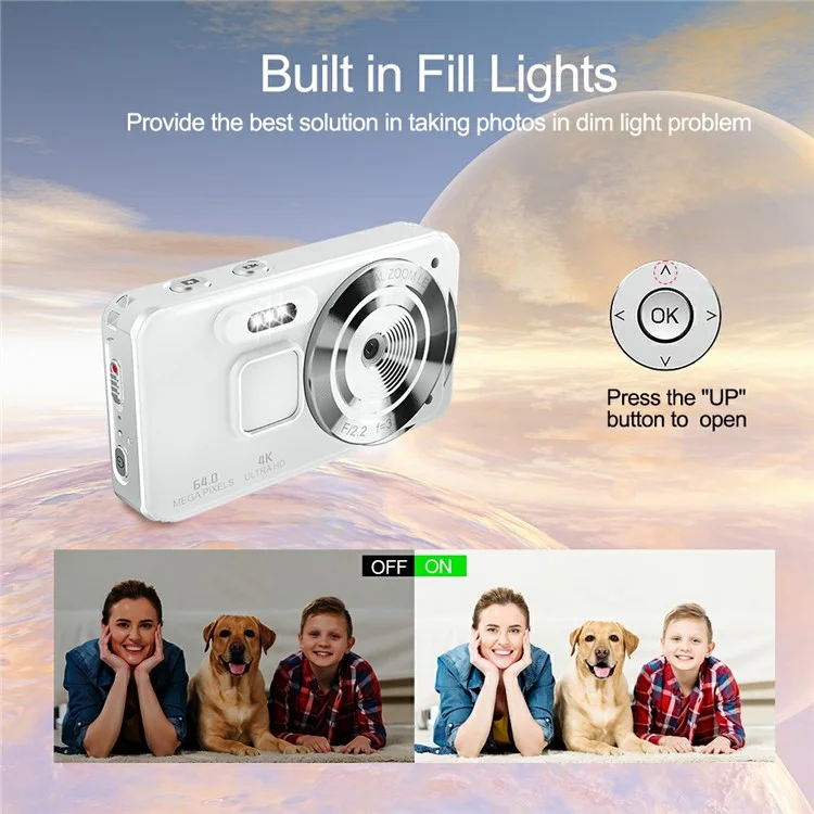 A56 Digital CCD Camera 2000W Pixel 2.8 Inch IPS Screen Photography Camera with 32GB Card