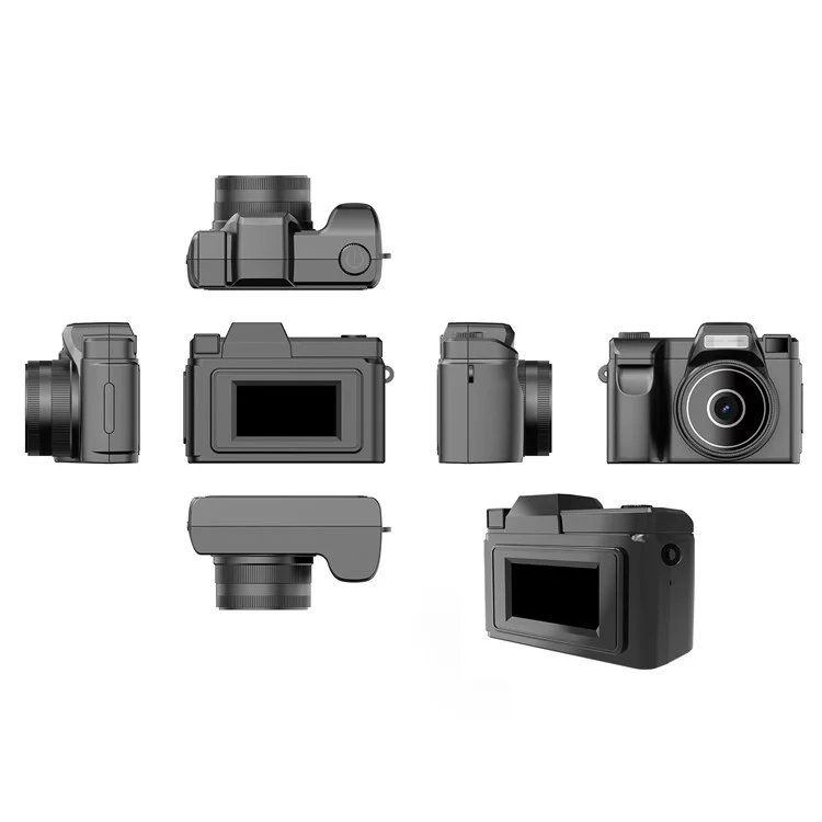 D7 0.96 Inch Screen Mini Digital Camera Built In Filters HD Photo Video Recording Retro Camera (Without TF Card) - Black
