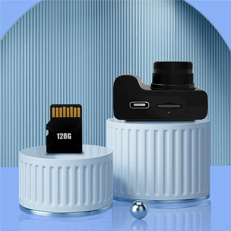 D7 0.96 Inch Screen Mini Digital Camera Built In Filters HD Photo Video Recording Retro Camera (Without TF Card) - Black