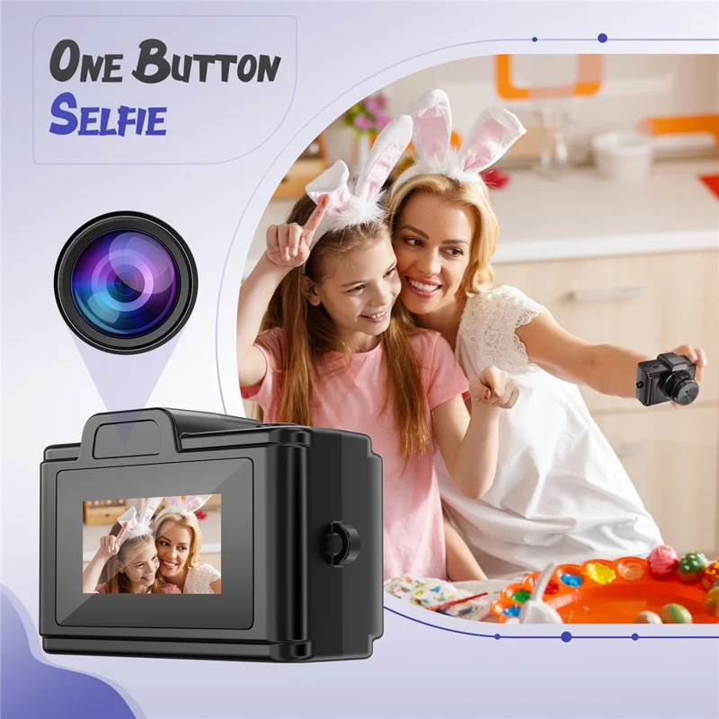 E9 Mini Digitalkamera 0,96 Zoll Display 1080P Videorekorder mit 32 GB Speicherkarte und Kartenleser - Schwarz