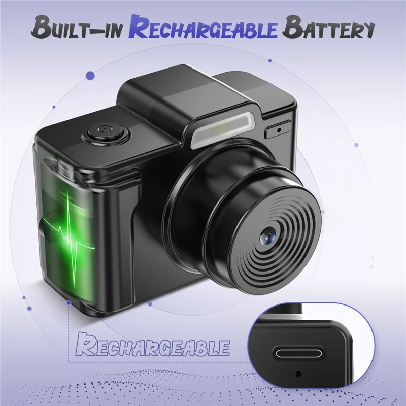 E9 Mini Digitalkamera 0,96 Zoll Display 1080P Videorekorder mit 32 GB Speicherkarte und Kartenleser - Schwarz