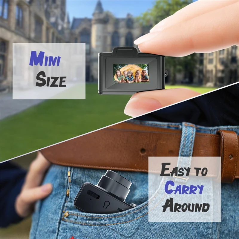 E9 Mini Digitalkamera 0,96 Zoll Display 1080P Videorekorder mit 32 GB Speicherkarte und Kartenleser - Schwarz