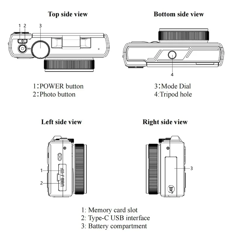 WD08 3.0 Inch HD Flip Screen Digital Camera 5K Video Recorder with 32GB Card (Single Battery) - White
