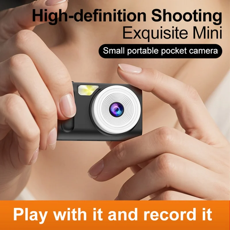H08 0,96 Zoll Vollfarb-Bildschirm Mini-HD-Digitalkamera mit LED-Blitzlicht 4K-Videorekorder, mit 32 GB Karte