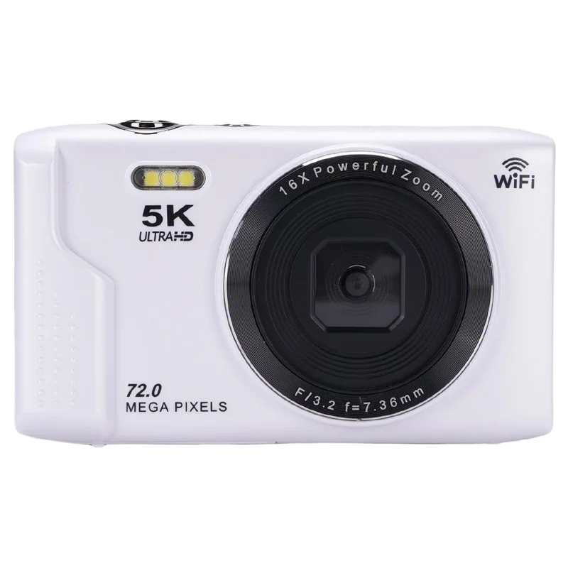 S95 Pro 5K Digital Camera 16x Zoom WiFi 72MP 2.8 Inch LCD Screen Photography Camera with 32GB Memory Card - White